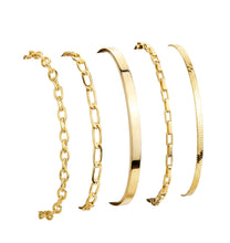 Load image into Gallery viewer, Dainty Gold Bracelet for Women Trendy , Thin Bracelets Stackable Set with Bangle Cuff, Box, Herringbone