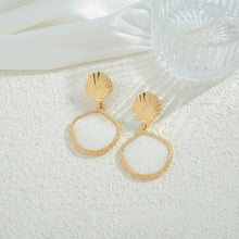 Load image into Gallery viewer, Gold Shell Fish Earrings For Women Chic Summer Beach Seashell – view 5