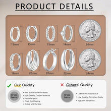 Load image into Gallery viewer, Gold Hoop Earrings — 8 Pairs, 14K Plated Everyday