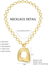 Load image into Gallery viewer, Chunky Gold Necklace for Women, 14K Gold Plated Boho Pendant Necklace