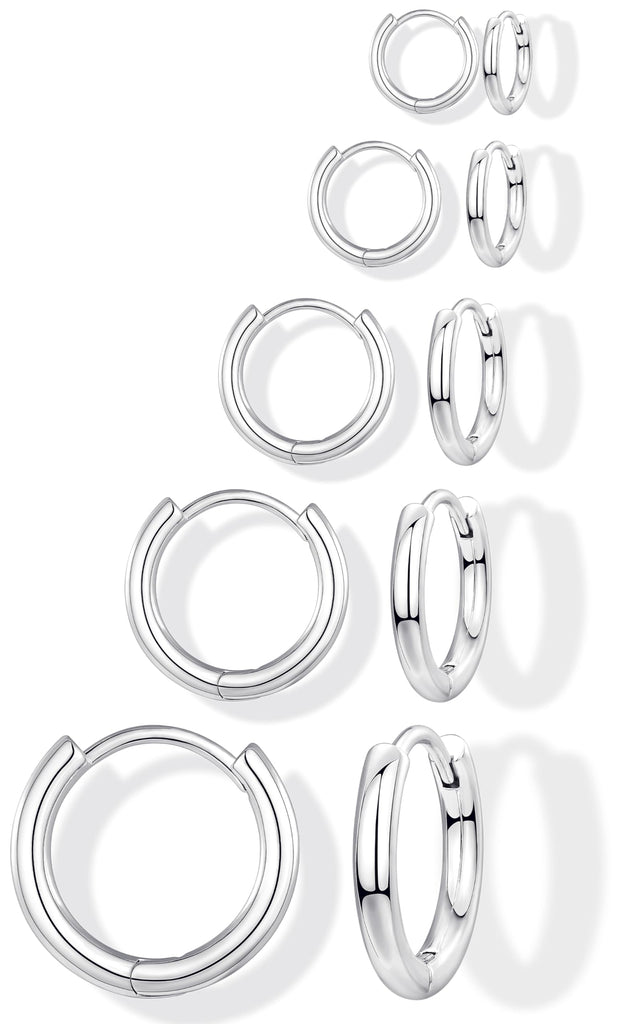 14K Gold Plated Huggie Hoop Earrings — Stacking Set, Hypoallergenic