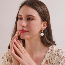 Load image into Gallery viewer, Gold Shell Earrings For Women Modern Summer White Seashell – alternate view