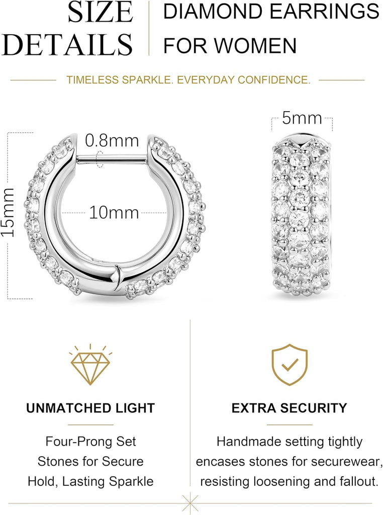 Chunky CZ Hoop Earrings — 14K Gold Plated, Birthstone Accent