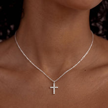 Load image into Gallery viewer, Gold Cross Necklace For Women, Sterling Silver – view 3