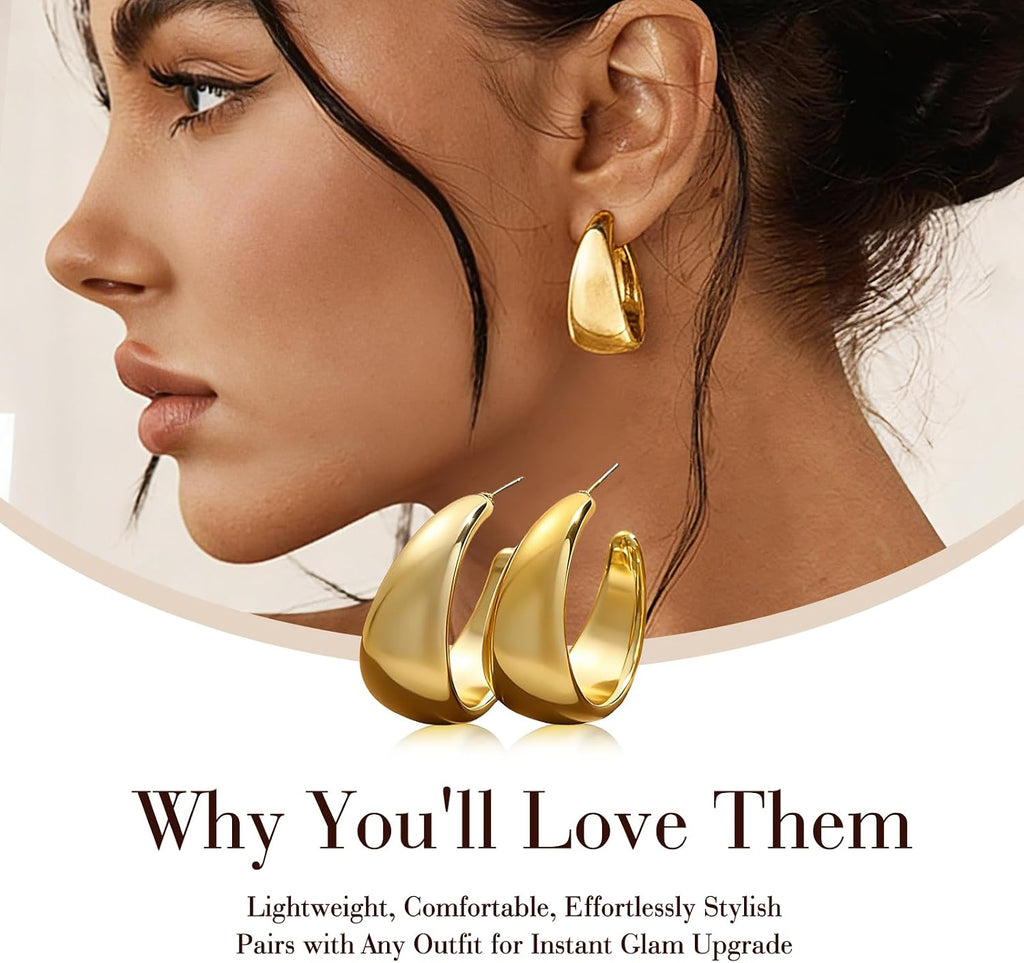 30 Pairs Chunky Gold Hoop Earrings for Women, Multipack Jewelry for Gift – view 5