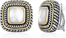 将图片加载到图库查看器，Antique Gold Clip On Hoop Earrings for Women