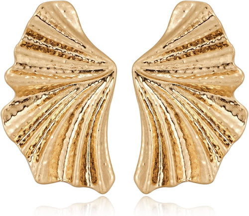 Gold Angel Wings Earrings And Shell Stud Earrings 1PR Each – view 2
