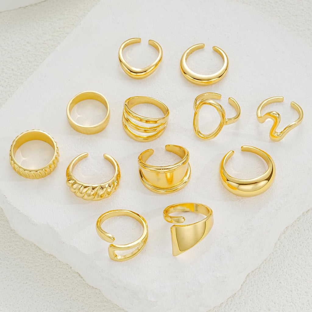 Gold Stackable Rings — 18K Plated, Build Your Stack