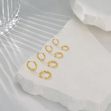Load image into Gallery viewer, 14K Gold Plated Huggie Hoop Earrings — Stacking Set, Hypoallergenic