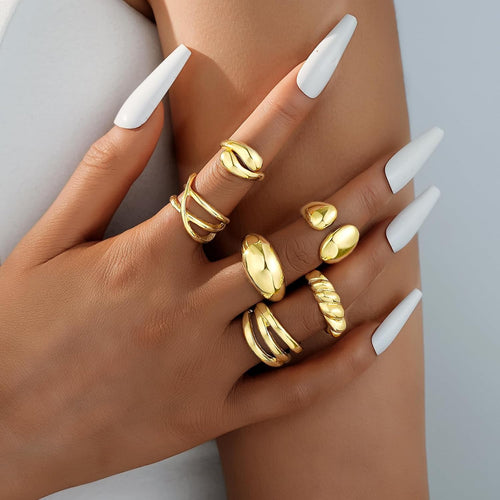 Chunky Gold Stacking Rings — 18K Plated, Non Tarnish