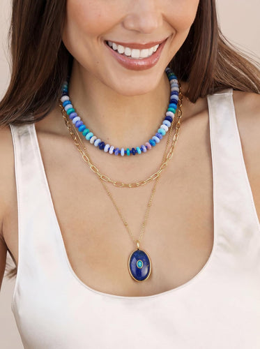 Layered Beaded Necklace for Women Colorful Pendant – view 2