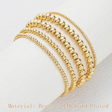 Load image into Gallery viewer, Gold Beaded Bracelets — 5 Pieces, 14K Plated Stretch