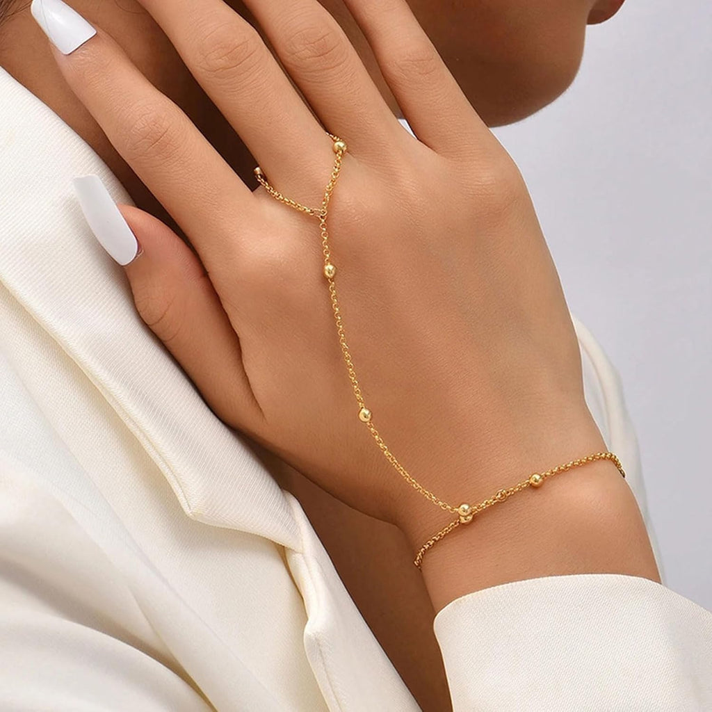 Gold Hand Chain Bracelets — 3 Pieces, Everyday Stack