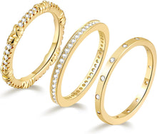 将图片加载到图库查看器，14K Gold Rings for Women , Dainty Knuckle Stackable Rings Set Oval V-shaped Cubic Zirconia Rings Perfect for