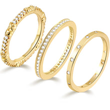 Load image into Gallery viewer, 14K Gold Plated CZ Rings — Stackable, Sizes 5–10