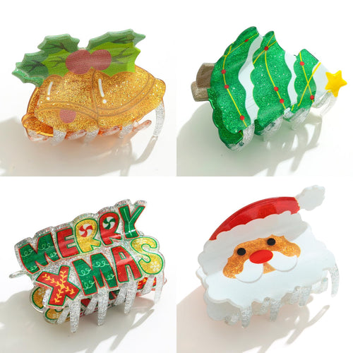 Christmas Hair Clips For Women With Santa Claus Hair Claw Clip