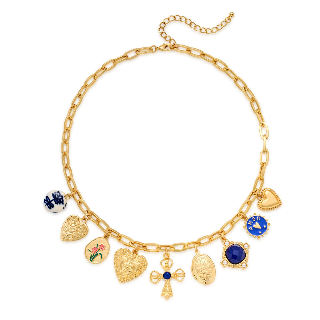 Gold Cross Charms Necklace Trendy Heart Pendant – view 12