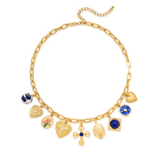 Load image into Gallery viewer, Gold Cross Charms Necklace Trendy Heart Pendant – view 12