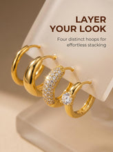 Load image into Gallery viewer, 14K Gold Plated Huggie Hoop Earrings — Hypoallergenic Set