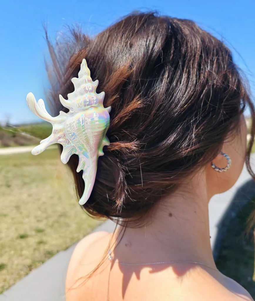 Colorful Conch Hair Clips For Women Large Shell Claw Clips – view 4