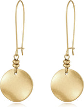 将图片加载到图库查看器，Burnt Gold And Silver Round Disc Dangle Earrings For Women – view 7