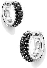 Load image into Gallery viewer, Chunky CZ Hoop Earrings — 14K Gold Plated, Birthstone Accent