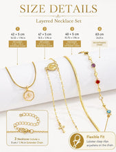 Load image into Gallery viewer, Layered Cross Necklace Set — 4 Pieces, 18K Gold Plated