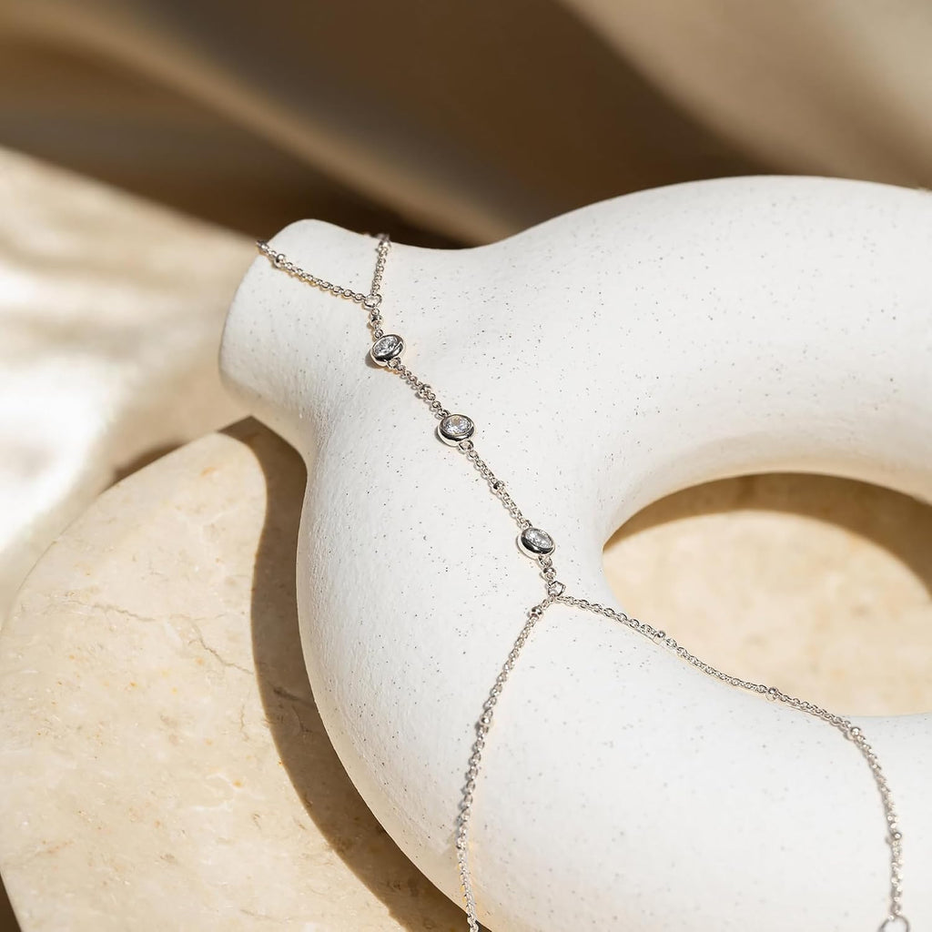 Silver Plated Hand Chain Bracelet Women Trendy – view 5