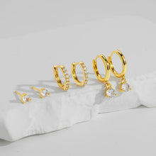 Load image into Gallery viewer, Gold Huggie Hoop Earrings Set for Women, Dainty Small Stud Earrings for Women Trendy, Small Sterling Silver Jewelry Earring