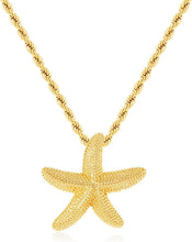 Load image into Gallery viewer, 14K Gold Plated Starfish Pendant Necklace for Women, Summer Beach Jewelry