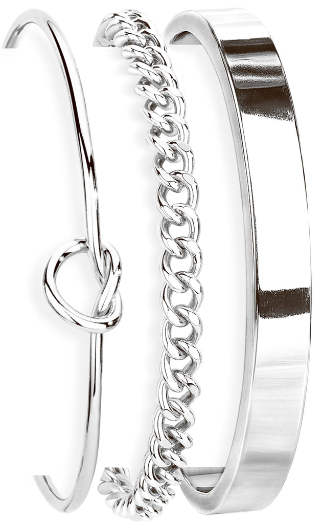Cuban Link Bangle Cuff — Love Knot, Adjustable
