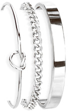 Load image into Gallery viewer, Cuban Link Bangle Cuff — Love Knot, Adjustable