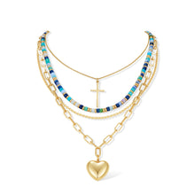 将图片加载到图库查看器，Gold Layered Cross Necklace for Women Pearl Multi Strand – view 8