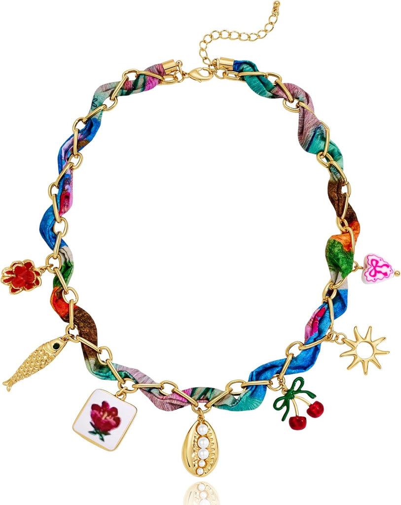 Gold Charms Necklace for Women