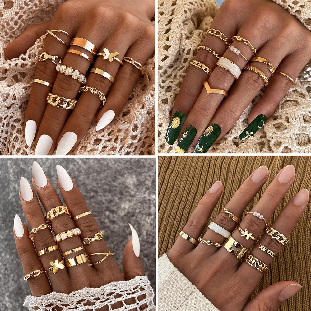 30pcs+25pcs Gold Knuckle Rings – view 5