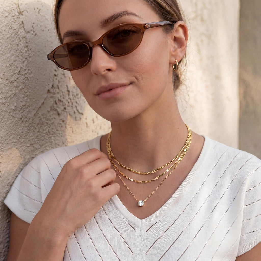 Layered Gold Necklaces for Women, Sterling Silver – view 4