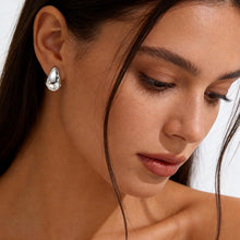 Load image into Gallery viewer, Chunky Silver Hoop Earrings — 24 Pairs, Huggie Stack