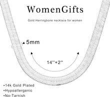 Load image into Gallery viewer, Chunky Silver Herringbone Choker Necklace for Women, Stainless Steel – view 4