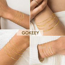 Load image into Gallery viewer, Dainty Gold Thin Bracelets — Stackable Set