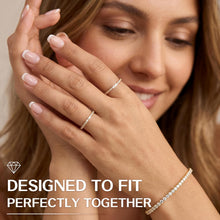 Load image into Gallery viewer, Stackable Ring Compatible with Oura Ring Gen 5/4 Accessories, Non Tarnish Dainty Eternity Wedding Bands for Women, 2-Pack
