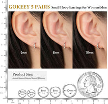 Load image into Gallery viewer, 316L Stainless Steel Hoop Earrings — Hypoallergenic Cartilage Set