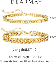 将图片加载到图库查看器，Chunky Gold Ankle Bracelets for Women – view 5