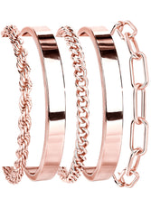 Load image into Gallery viewer, Gold Bracelets Set for Women, 14K Gold Plated, Sterling Silver – view 12