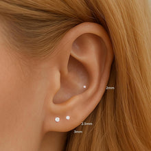 Load image into Gallery viewer, Mini CZ Stud Earrings — 5 Pair Set, 14K Gold Plated