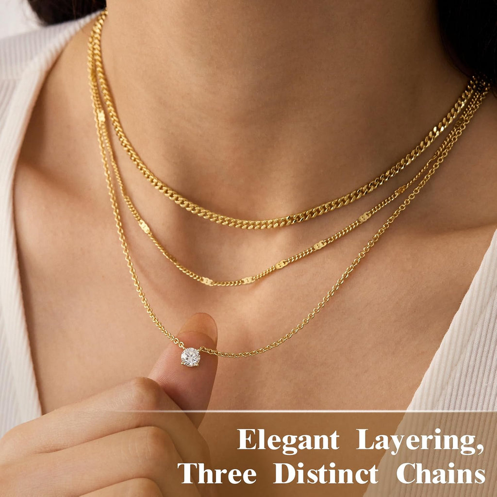Layered Gold Necklaces for Women, Sterling Silver – view 3