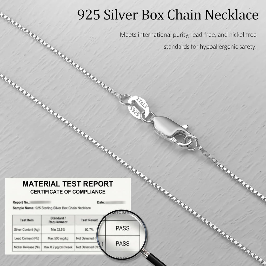 S925 Sterling Silver Box Chain Necklace – view 6