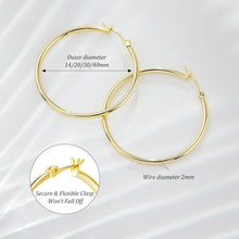 Load image into Gallery viewer, Gold Hoop Earrings Set — 14/20/30/40mm, Sterling Silver Post