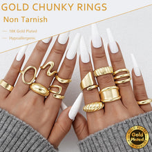 Load image into Gallery viewer, Hand Chain Bracelets &amp; Chunky Rings — 15 Piece Set