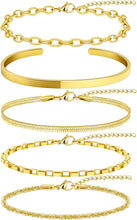Load image into Gallery viewer, 14K Gold Plated Bracelets Set for Women