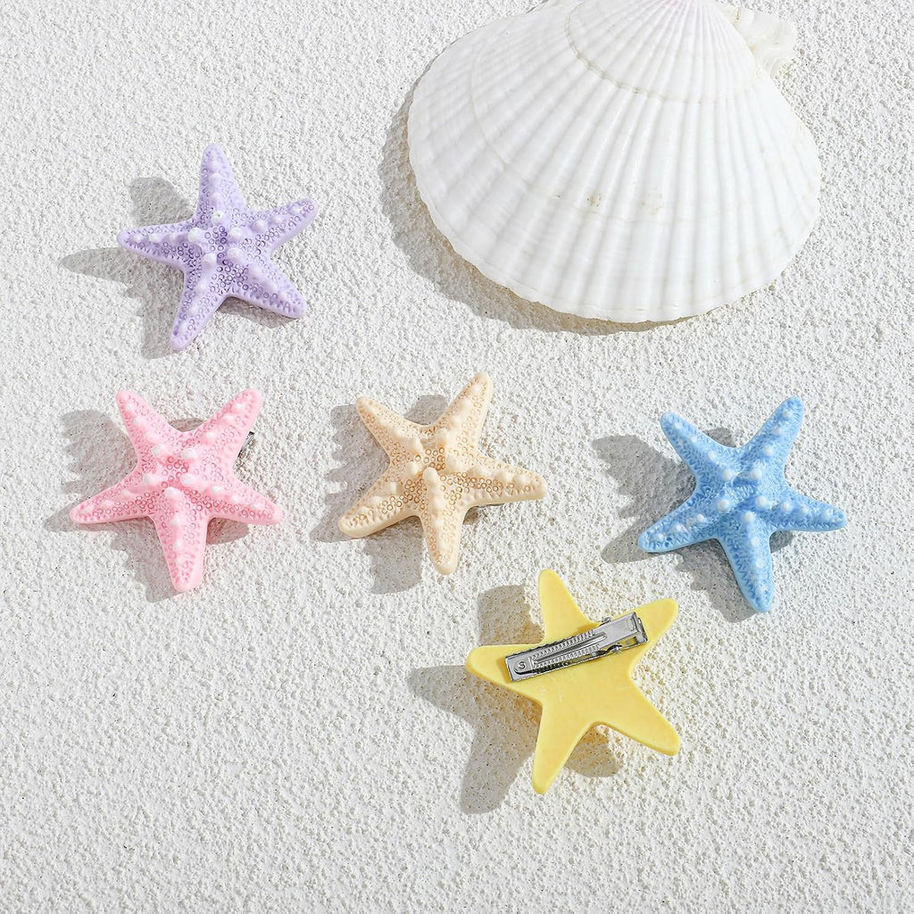 5 Pcs Colorful Mermaid Hair Clips For Women Unique Starfishs – view 5